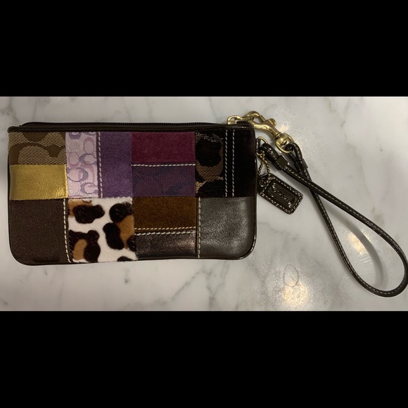 COACH Patchwork Signature Multi-Color Wristlet - Picture 2 of 3